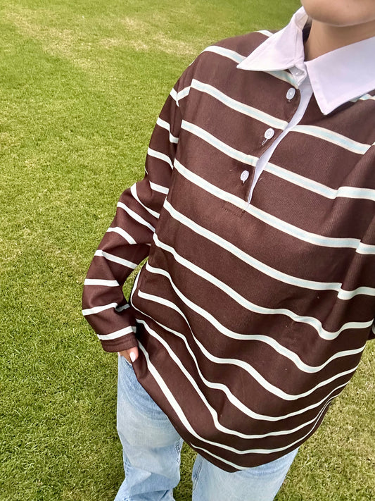 The Brown Striped polo
