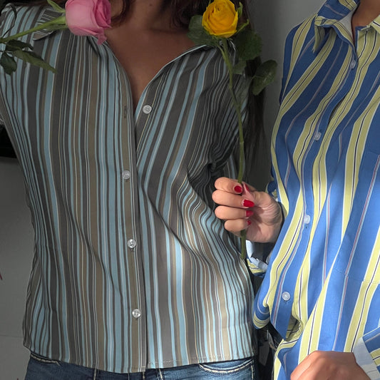 The brown striped shirt